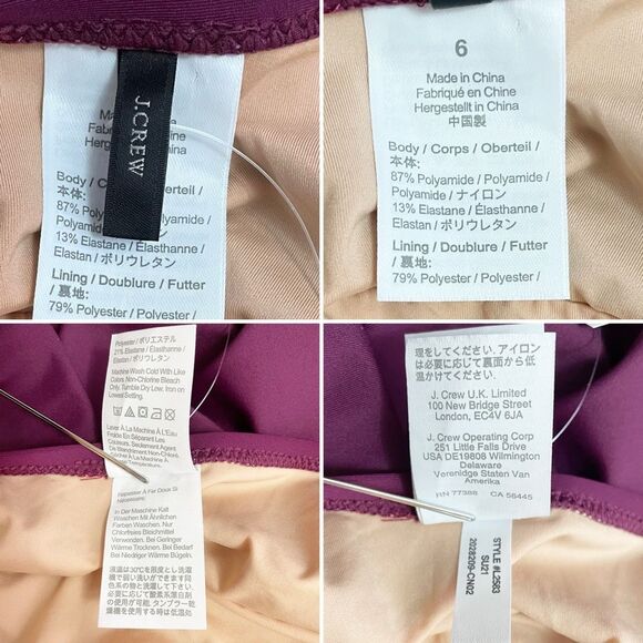 NWT J. Crew Halter Wrap Swim Dress Size 6 One Piece Skirted Swimsuit Iris Maroon - Picture 9 of 12